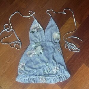Floral Halter Mini Dress